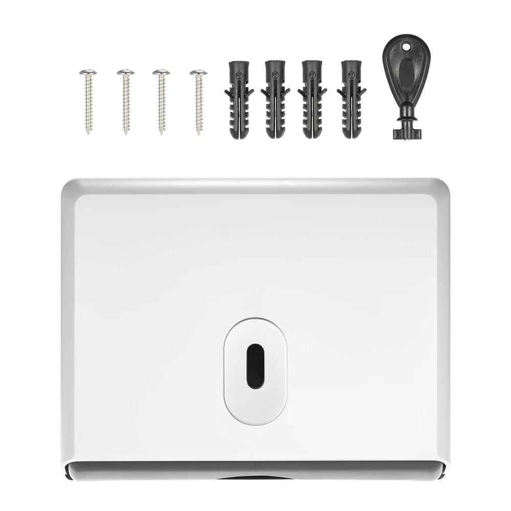 حامل مناديل حمام مستطيل أنيق مثبت على الحائط، مصنو...