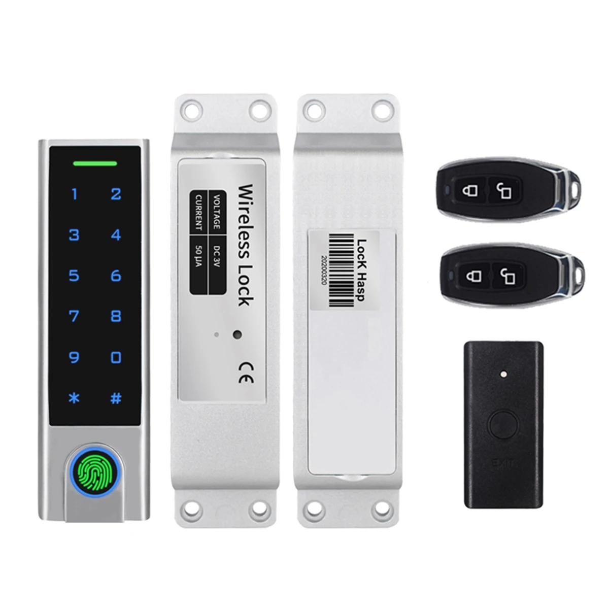 

Waterproof Touch Keypad Fingerprint Access Control with 125KHz EM Card Reader Wiring-Free Access Control System Kit