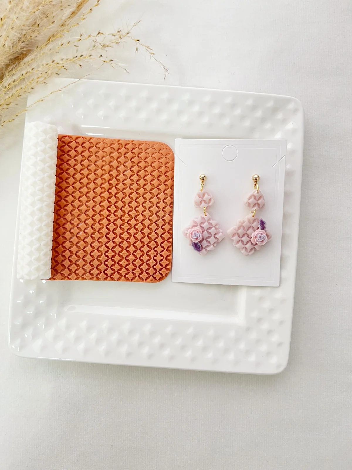 Soft Pottery Earring Polymer Clay Cutter Roller Texture Tools