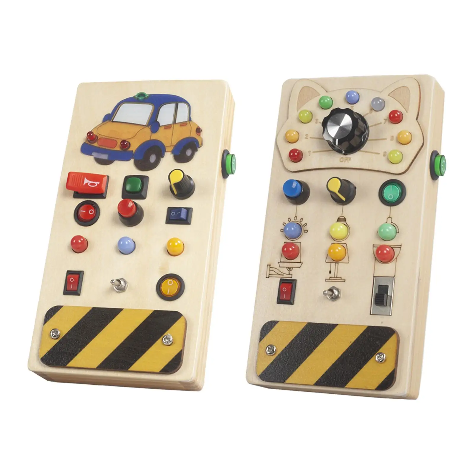 

Lights Switch Busy Board Montessori Toy Wooden Control Panel Travel Toy