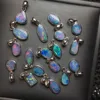 Unit One Piece 925 Silver Buckle With Natural Australian Opal Crystal Healing Random Shape Pendant 1