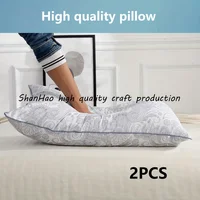 2PC High Quality Brushed Texture Patterned Sleep Pillow, Star Rated Hotel Grade Patterned Pillow Core Classical Patterned Pillow 6