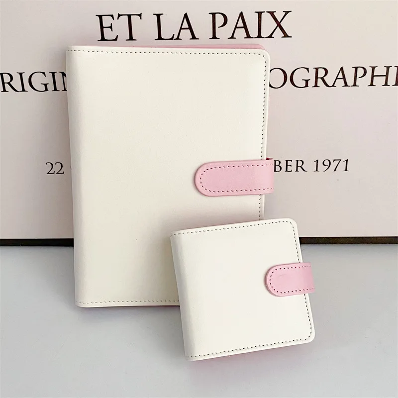 DIY Powder White Collage Loose-leaf Photo Small Card Collection Photo Card Storage Box, Photo Card Sleeve Photocard Packaging