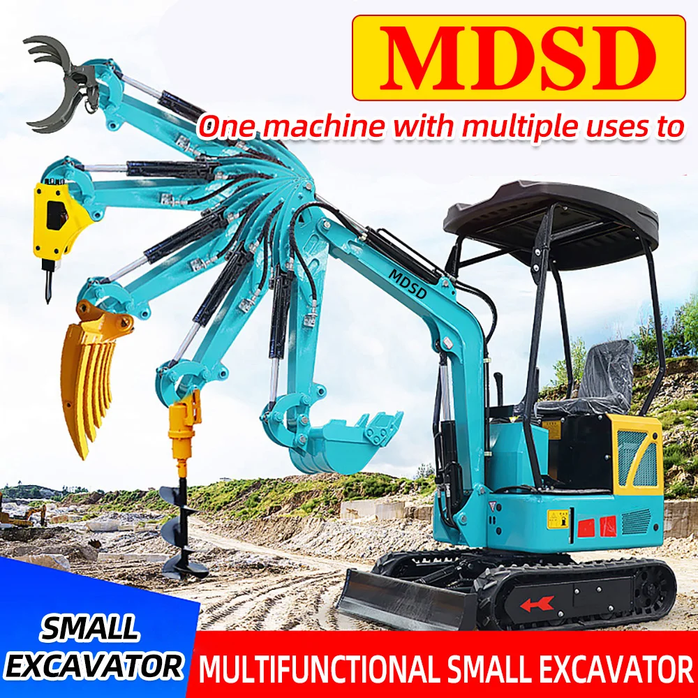 DDP Shipping Small Excavator Hot Selling Farm Orchard Use Excavator Household 1.2 Ton Mini Hydraulic Crawler Excavator EPA Euro5