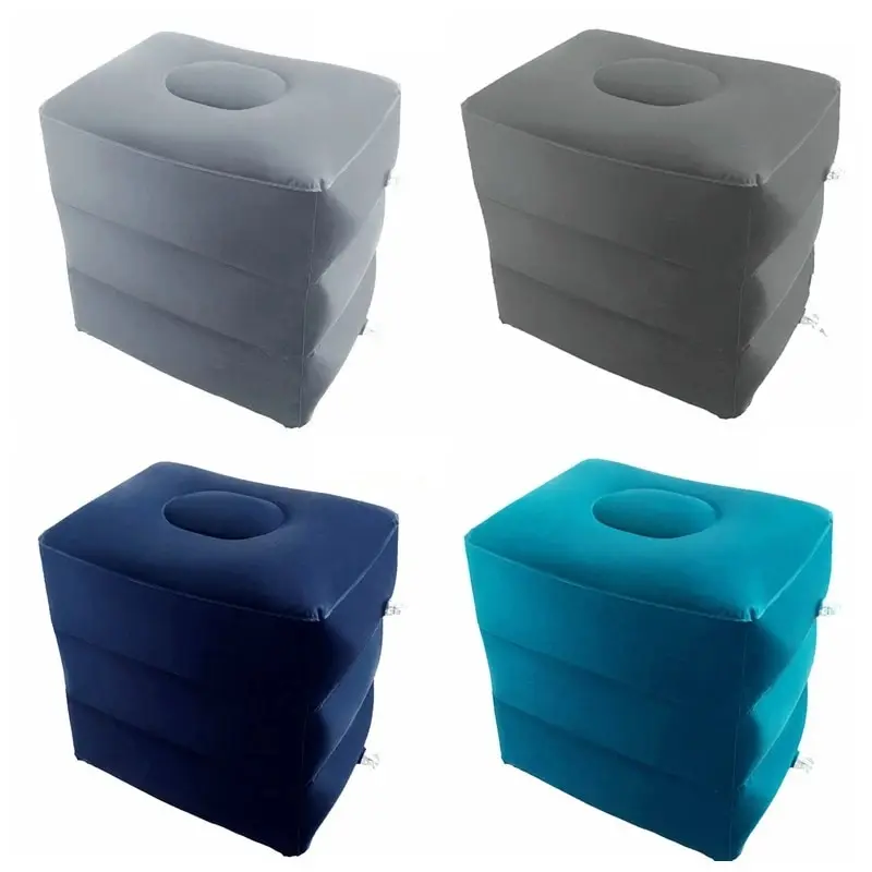 PVC Kids Flight Sleeping Footrest Pillow 3Layers Inflatable Travel Foot Rest Foot Pad On Airplane Car Bus footrest pillow