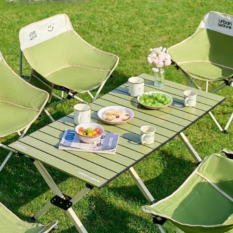 Gazebo Tavolo da esterno portatile Tavolo da campeggio moderno per adulti da giardino Tavolo da esterno Patio Balcone Tuinmeubelen Set di mobili da esterno - immagine 2