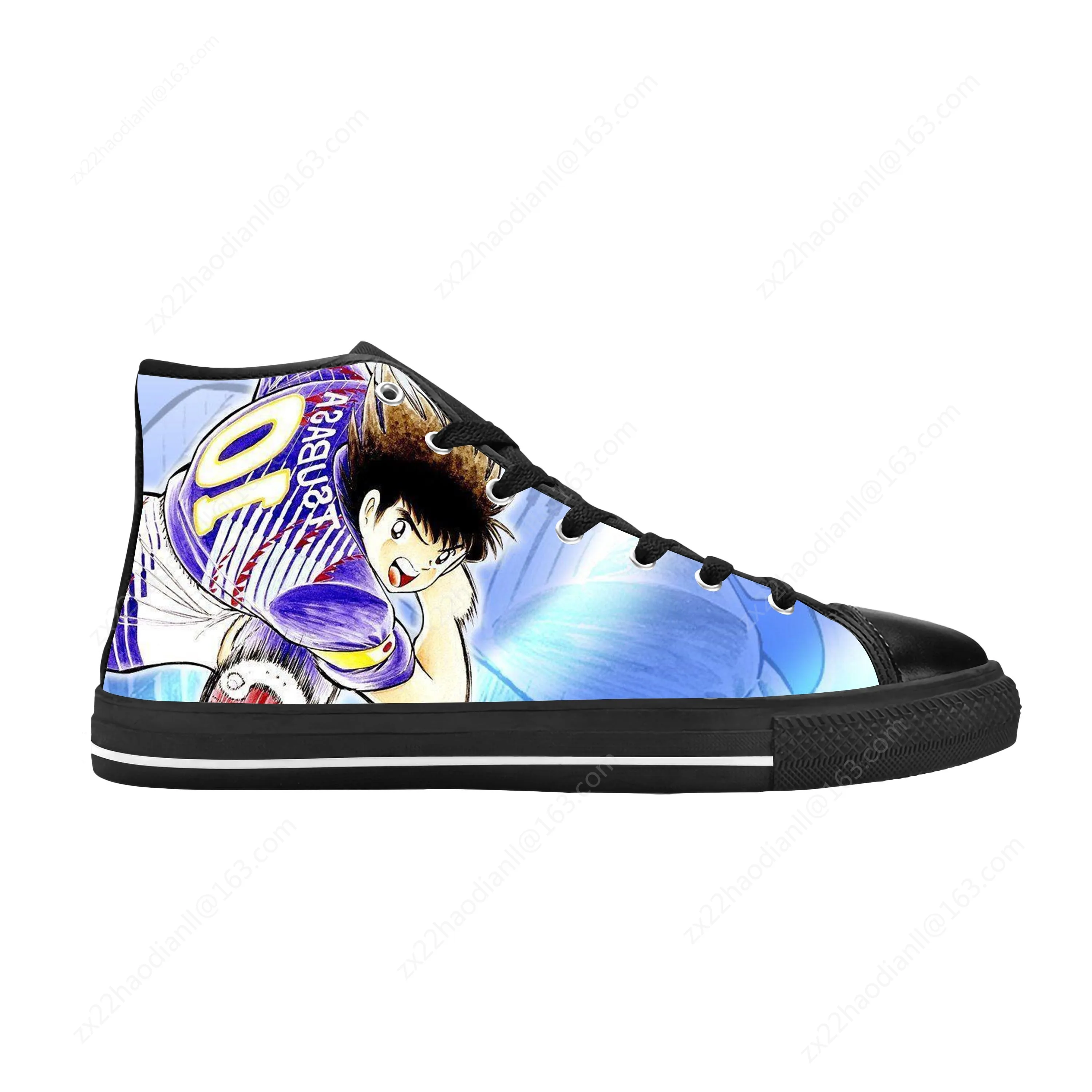 Anime Manga Cartoon Captain Tsubasa Ozora Tsubasa Casual Cloth Shoes High Top Comfortable Breathable 3D Print Men Women Sneakers