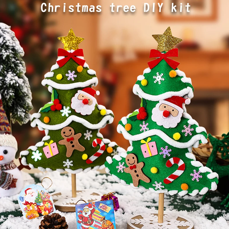 Festive DIY Christmas Tree Craft Kit - Handmade Decoration & Puzzle Toy Set