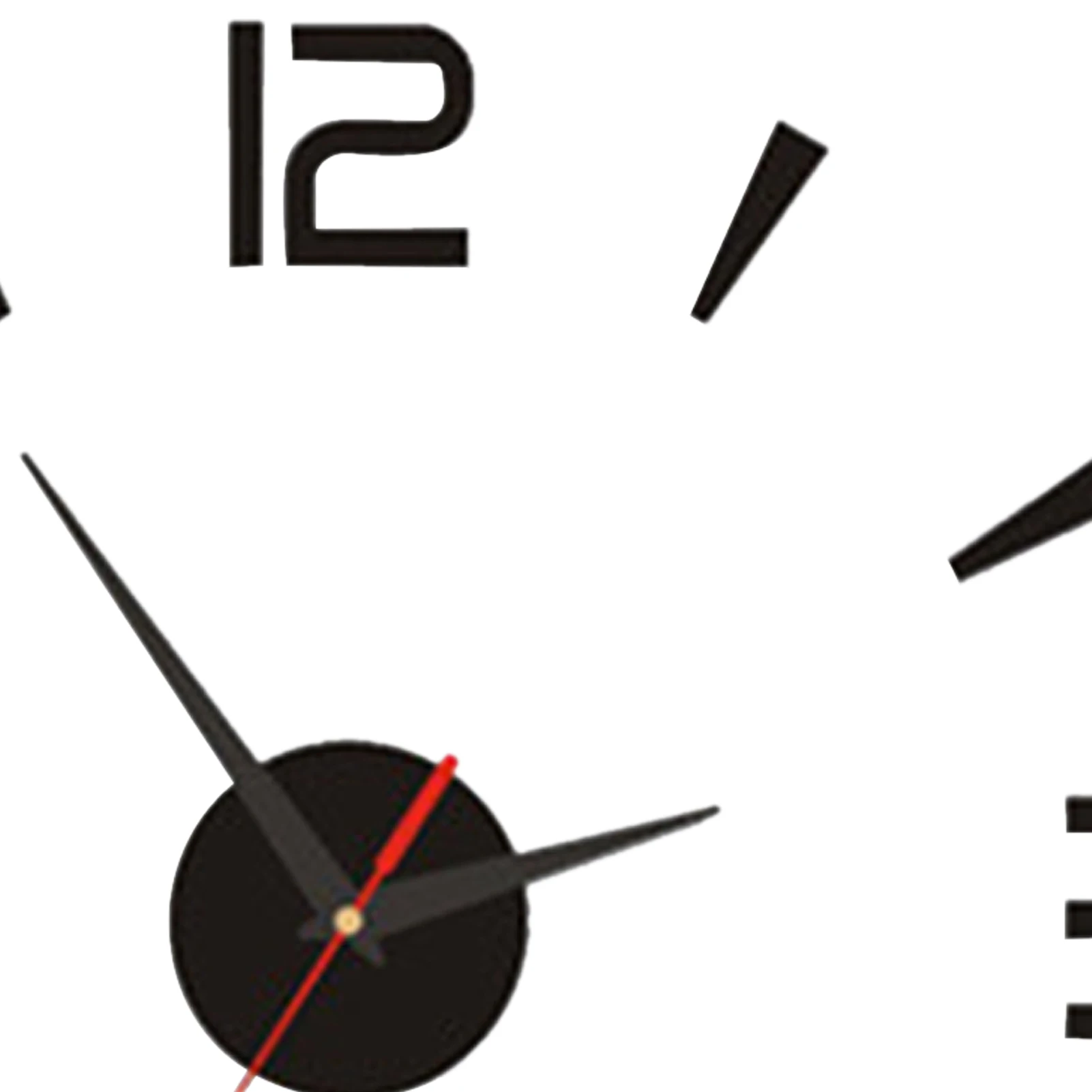 40cm Small Black Modern Simple European Silent Acrylic Frameless DIY 3D Wall Clock Wall Clock 3D Wall Clock 3D Number Wall Clock