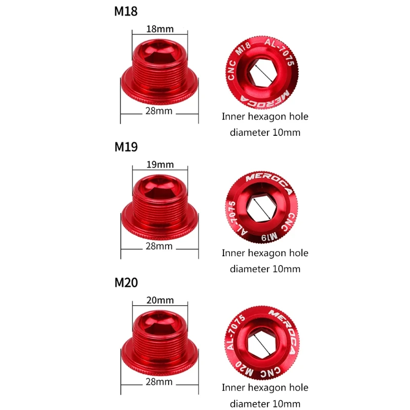 MTB Aluminum Alloy CNC Screw Mountain Bike Bicycle Crank Cover M18 M19