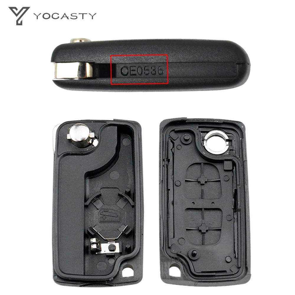 Flip Remote Car Key Shell For Citroen C2-C6 Xsara Berlingo For Peugeot 207-807 HU83 VA2