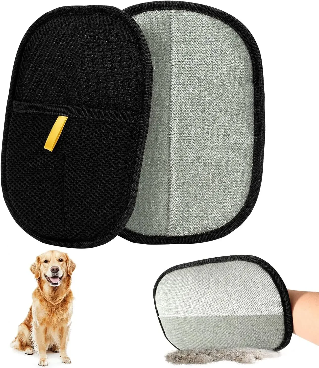 Reusable pet electrostatic hair removal gloves Double-sided cat and dog fur gloves Cleaning carpet sofa hair removal gloves