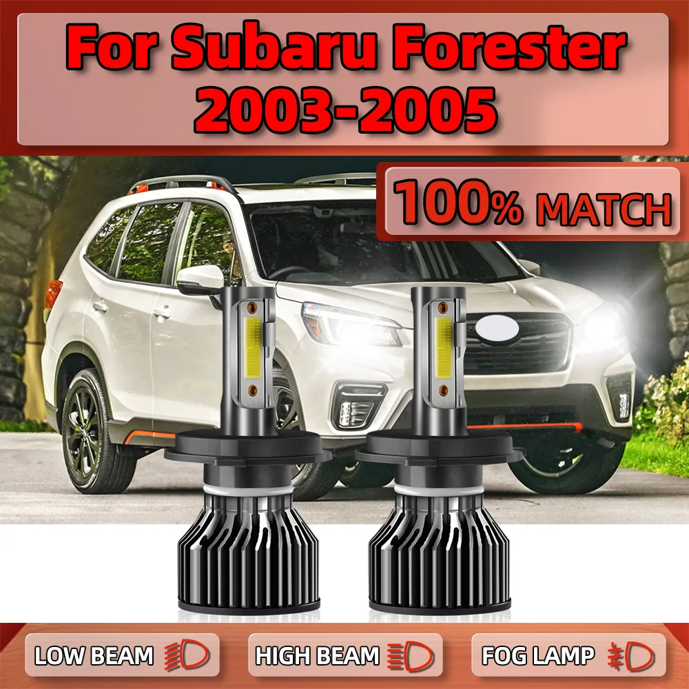 

2PCS 20000LM H4 LED Headlight Bulbs 120W High Low Beam 6000K White Canbus Car Lights 12V For Subaru Forester 2003 2004 2005