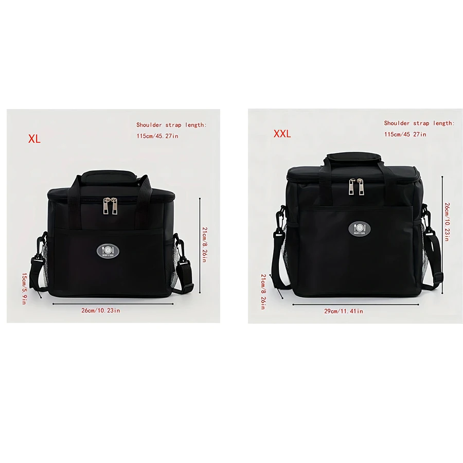 Lunch Bag Reusable Freezer Cooler Office School Picnic Beach Adjustable Shoulder Strap Kids/Adults