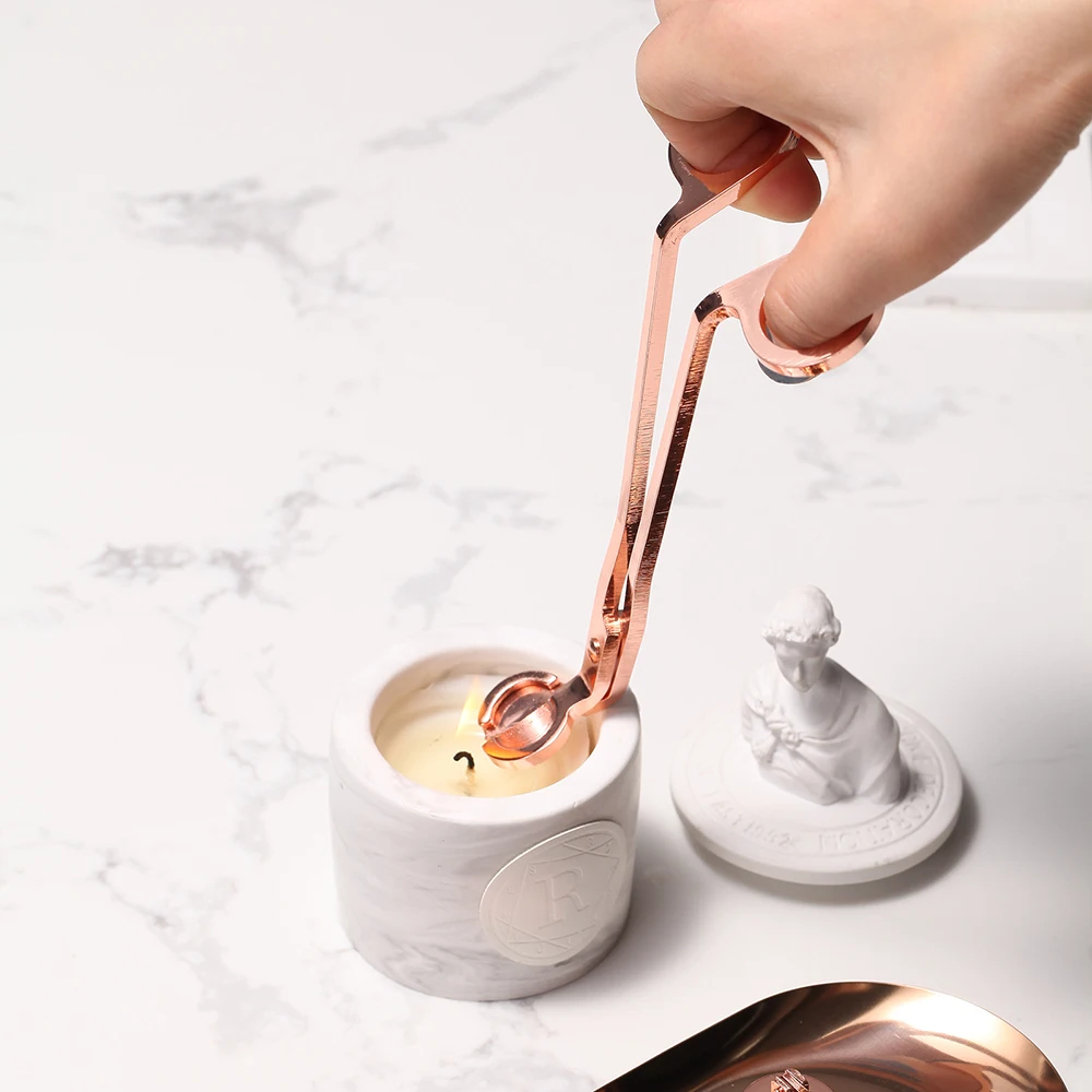Stainless Steel Candle Accessory Set Candle Tray Wick Trimmer Snuffer Dipper and Electric Arc Lighter