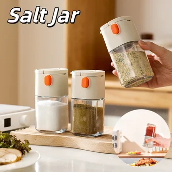 1Pc Salt Control Bottle Clear Quantitative Salt Shaker  Press once 0.5g Salt Multi-Functional Salt Tank Glass Sugar Bottle
