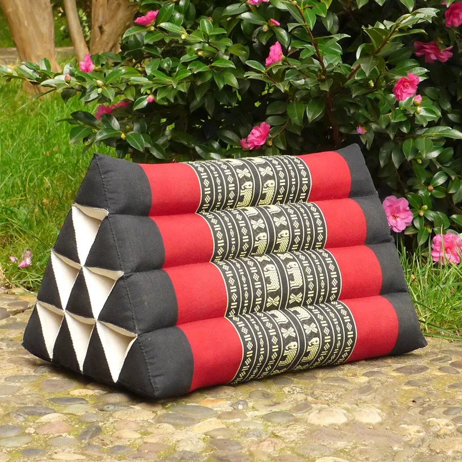 Handmade Thai Triangle Cushion 50x30x30cm Comfortable Backrest for TV or Reading Incline Pillow for Relaxing Indoor or Outdoor 4