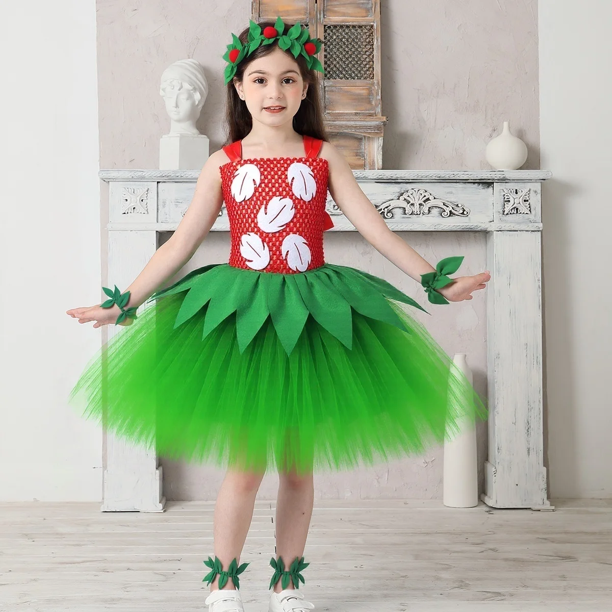 Hawaiian Island Girls Tutu Dress Cartoon Lilo Fancy Cosplay