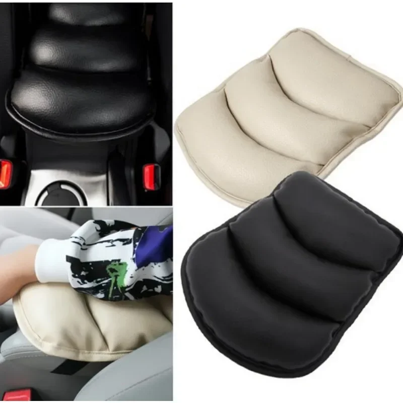 Car General Armrest Box Pad Leather Soft Comfortable Car Center Armrest Booster Pad Extended Elbow Rest Auto Accessories