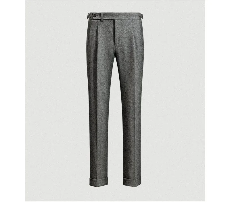 Men's Autumn Winter High Waist Wool Trousers Male Tweed Casual Pockets Pants Men Long Straight Suit Pants suit pants men pants