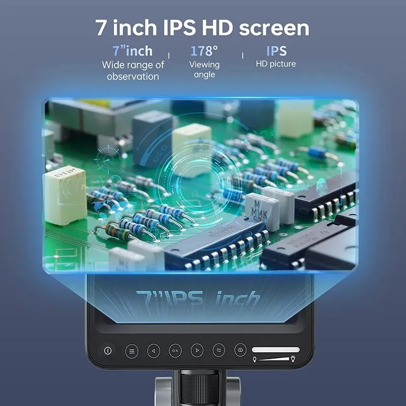 1600X Digital Microscope 12MP Electronic Video Microscopes 7 Inch IPS Screen Soldering Microscope with 28 LEDs with Windows/Mac 2
