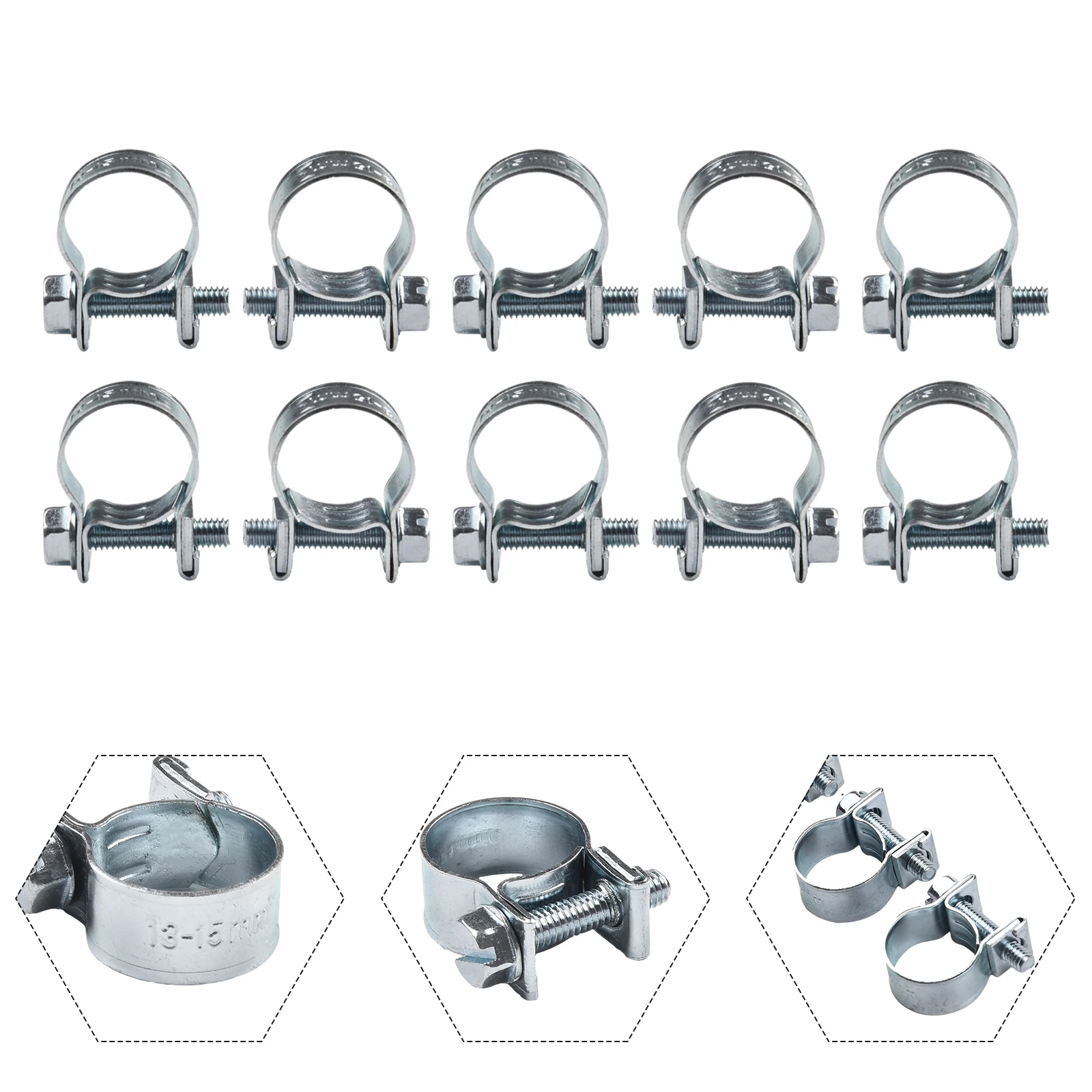 10PCS Mini Hose Clips Nut And Bolt Fuel Line Clamps Petrol Pipe Diesel Air Small Clamp Automotive Hoses Household Appliances