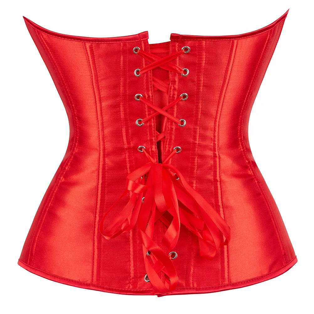 Gorset Simple Elegant Corset Satin Overbust Bustier Plus Size Sexy Clothing Femme Korset For Women Corpetto Minceur