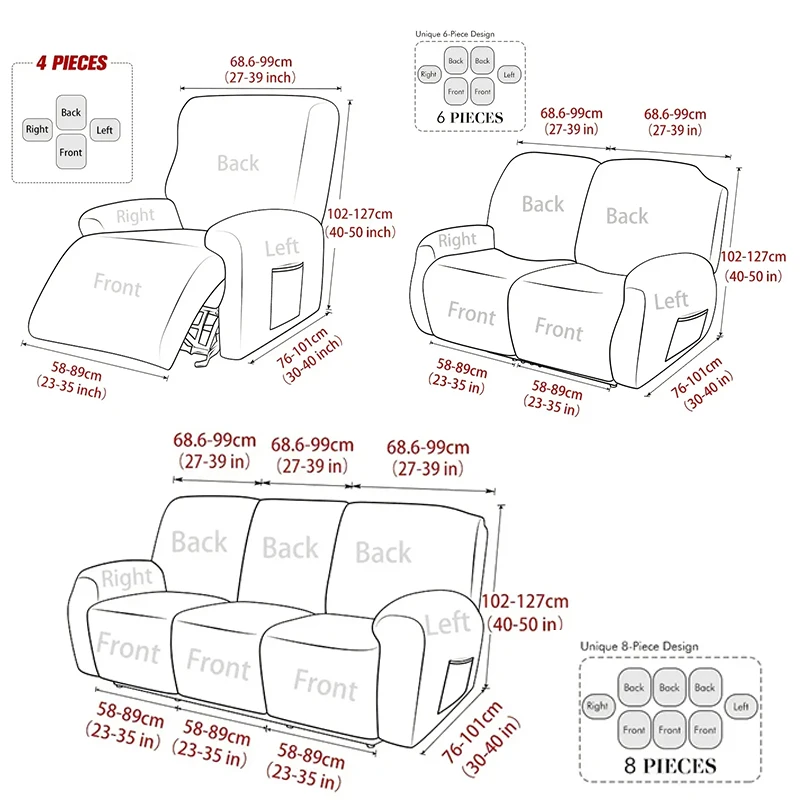Recliner Sofa Cover For Living Room Cheap Relax Slipcover Protector Elastic Jacquard Armchair Chair Cover 1/2/3 Seater 5