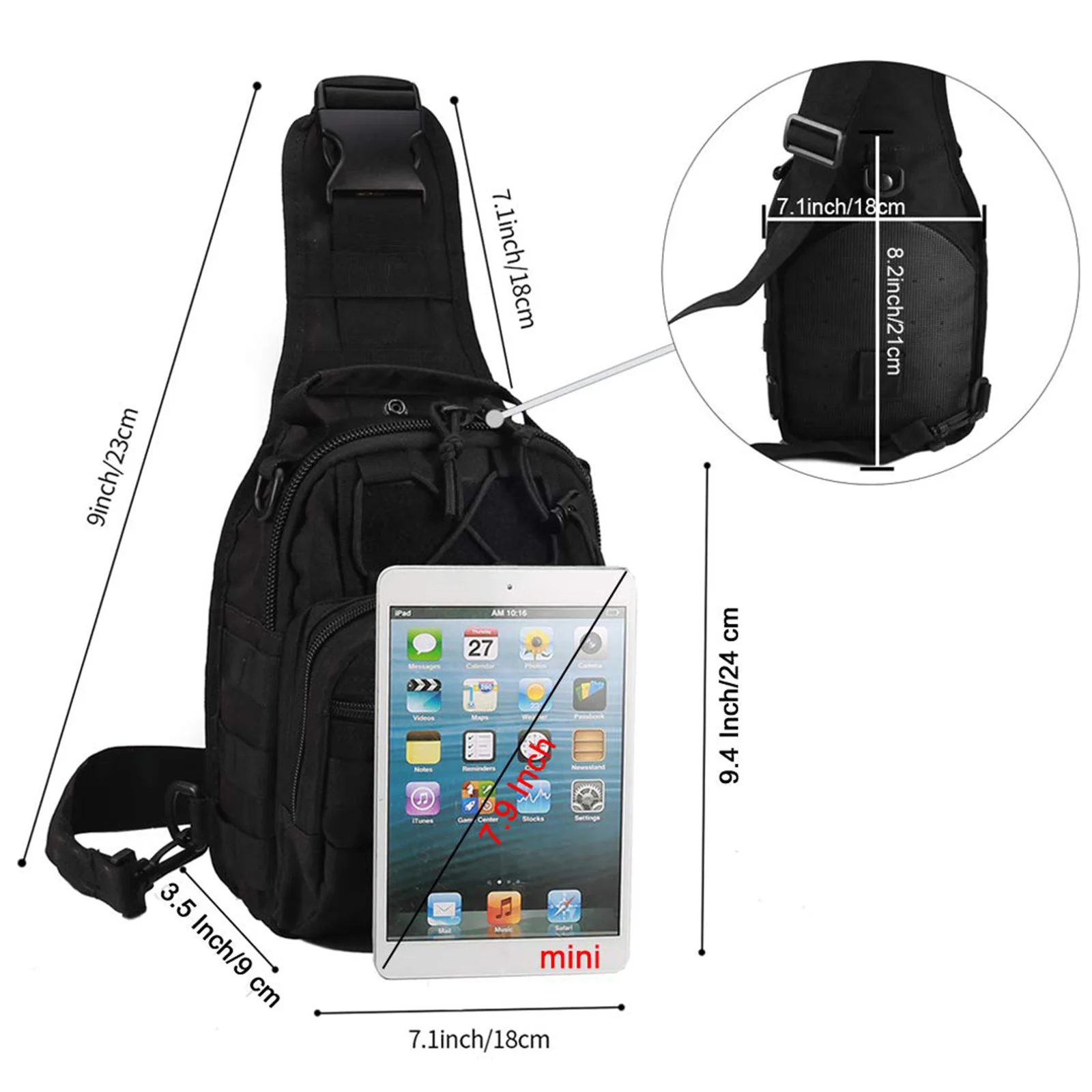 Tactical Nylon Outdoor Shoulder Bag Backpack for Men