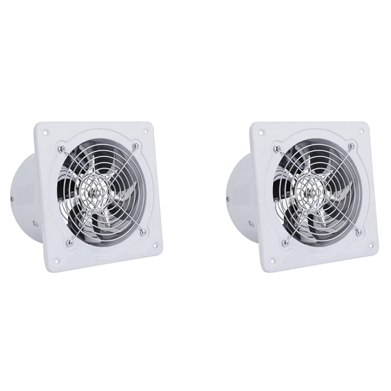 

2Pcs 4 Inch Utility Blower Fan, 220 V Exhaust Fan, Low Noise Ventilator Extractor Wall Ventilator Duct Fan White