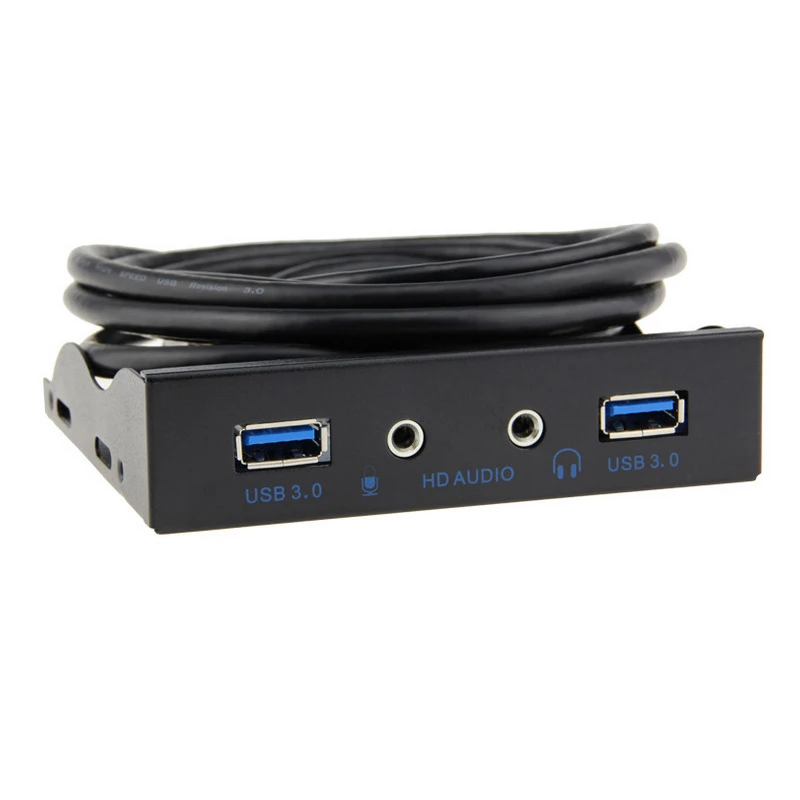 Portas Usb 3.0 Hub Divisor hd Áudio 3.5 mm Fone de Ouvido Jack Interface Mic Suporte do Painel Frontal Adaptador para pc 20 Pinos 3.5 Baía Disquete 2