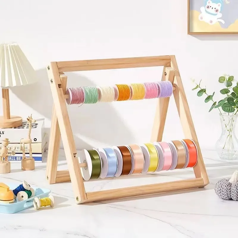 Solid Wood Ribbon Stand Yarn Storage Stand Ribbon Reel Home DIY Handmade Art Area Display sewing accessories,yarn storage bag,yarn storage organizer