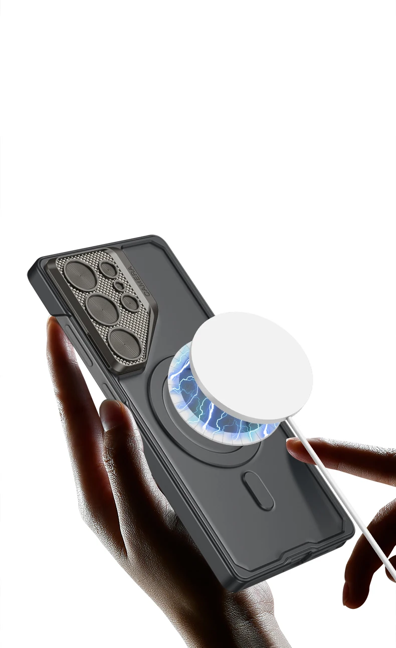 For Magsafe Wireless Charging Case For Samsung Galaxy S25 S24 Ultra Metals Lens
