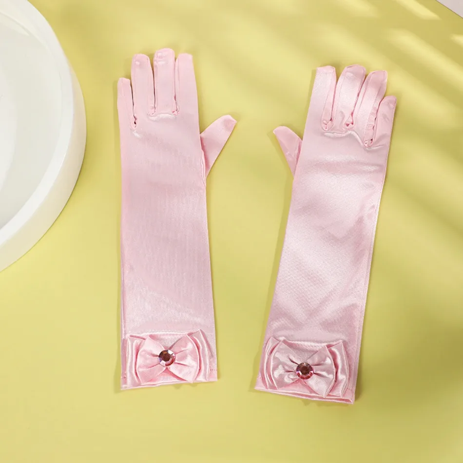 Fairy Tale Princess Sleeves Princess Elsa's Clothing Accessories Ice And Snow Fantasy Bow Gloves Fashionable Printed