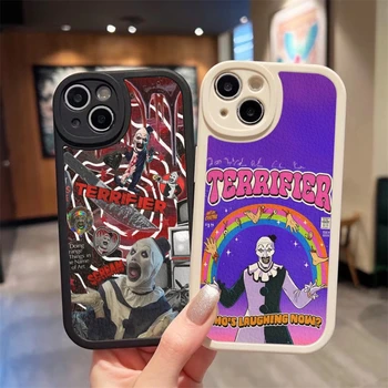 Coque de téléphone Horror Movie Terrifier, coque en silicone en peau d’agneau pour iPhone 16, 15, 14 Pro Max, 13, 12, 11 Mini, XS Puls