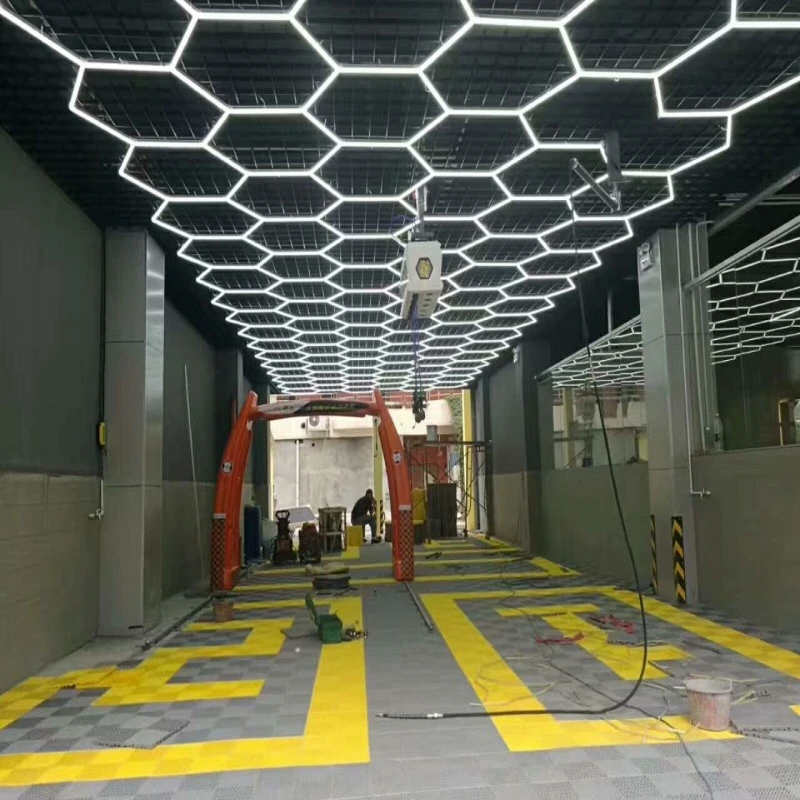 Customized 5x12m Led Hexagon Light For Car Showroom 4s Home