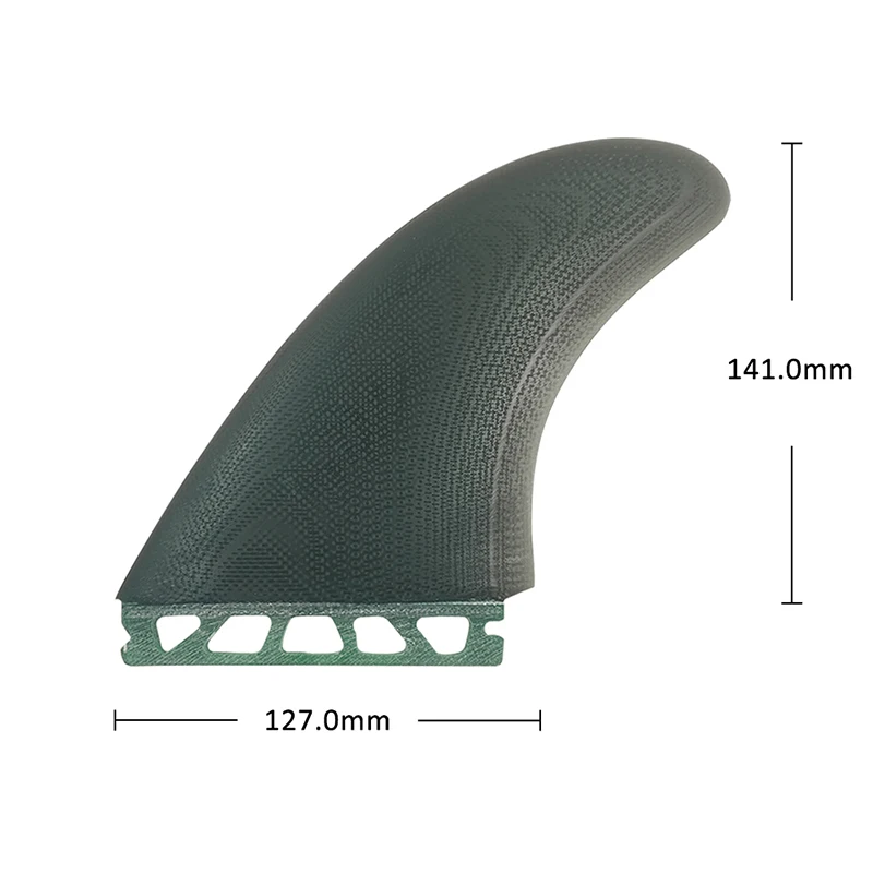 UPSURF FUTURE Keel Fins Fiberglass Surf Fin MR Twin Fins Clear Black/Green Surfboard Quilhas Side Twin Single Tabs 2