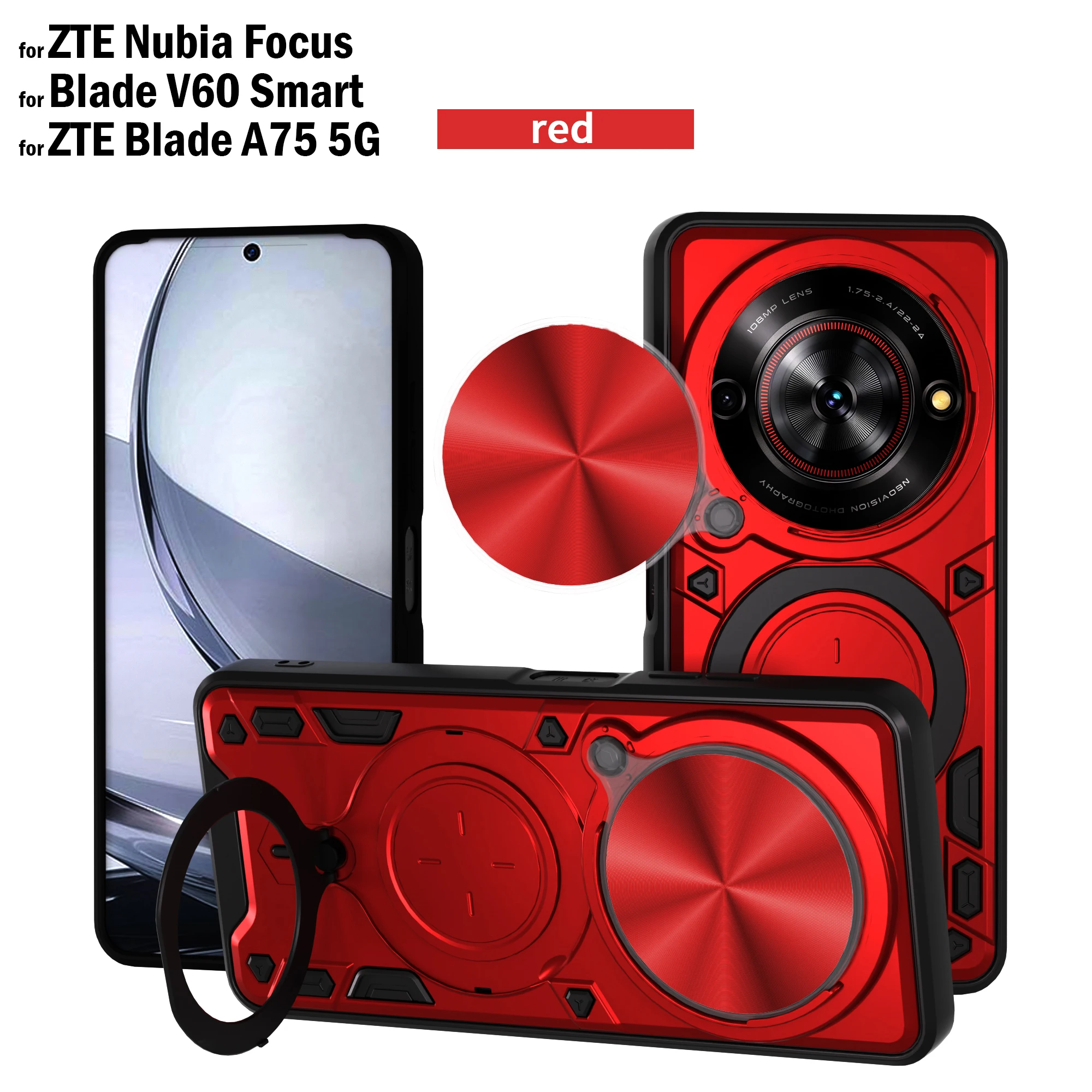Magnetic Ring Stand Case with Slide Camera Protection Cover
