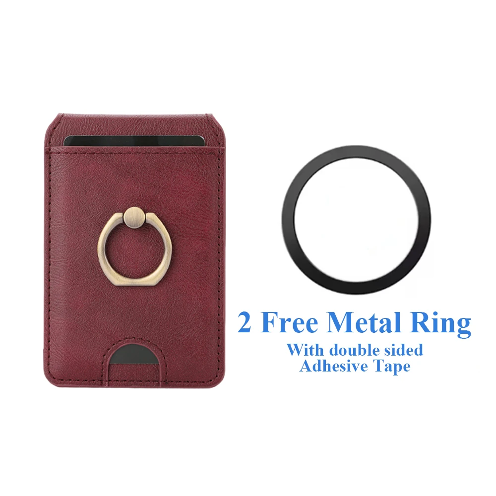Introducing the Magnetic Leather Card Holder with Kickstand & Slots – a versatile, stylish accessory