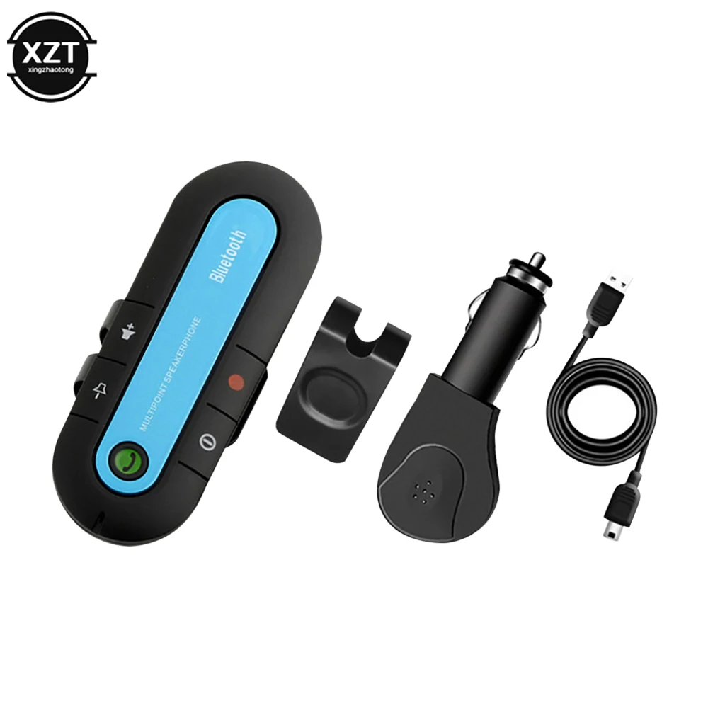 Téléphone mains libres de voiture 4.1 + EDR, kit mains libres de voiture  compatible Bluetooth sans fil, lecteur de musique MP3, récepteur audio  d'alimentation USB, clip de visière - AliExpress