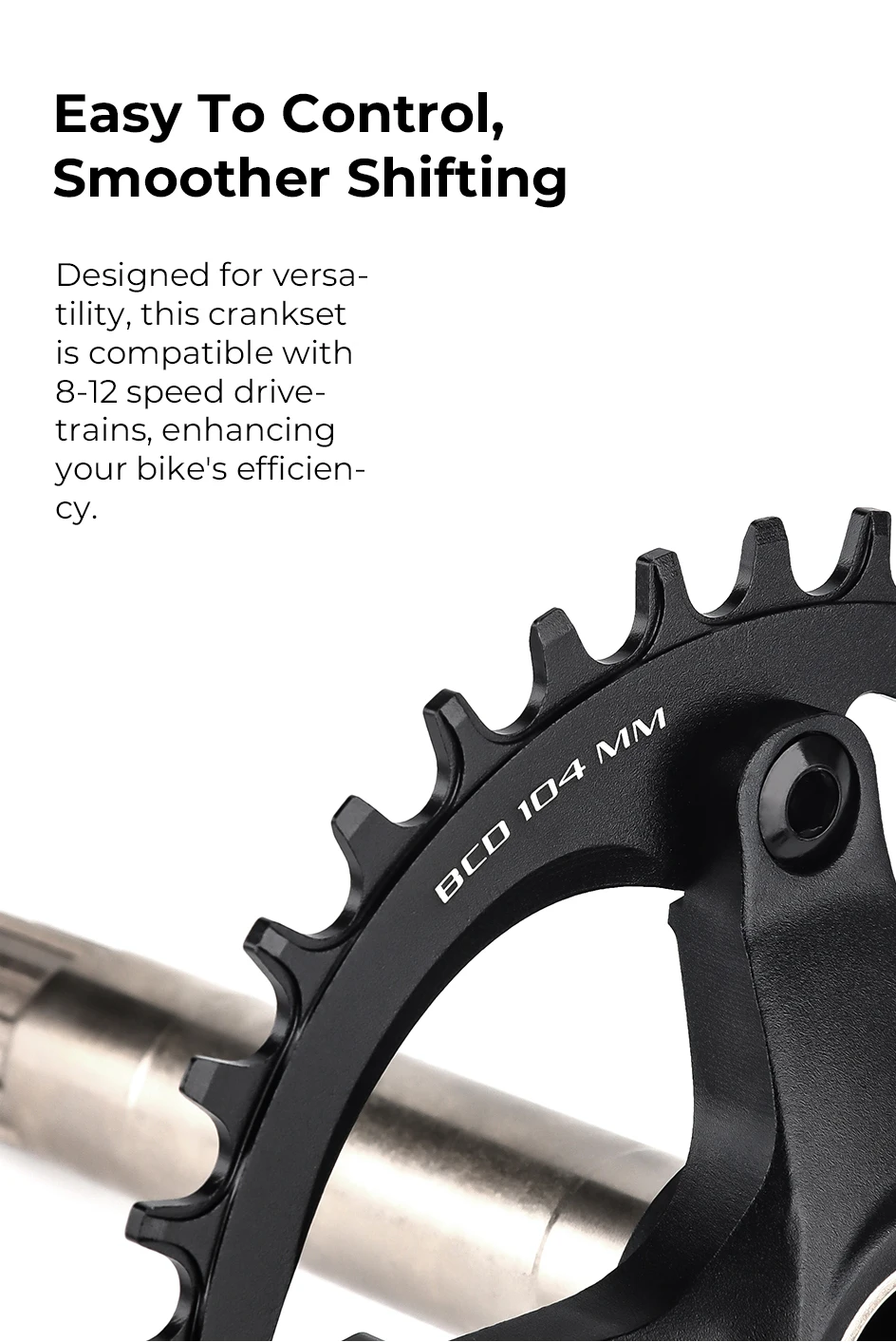 Description Picture 6 of itemBOLANY Bicycle Crankset 170mm 104BCD Mountain Bike Double Disc Crank with Bottom Bracket 34T 36T 38T Aluminum Alloy Bike Cranks