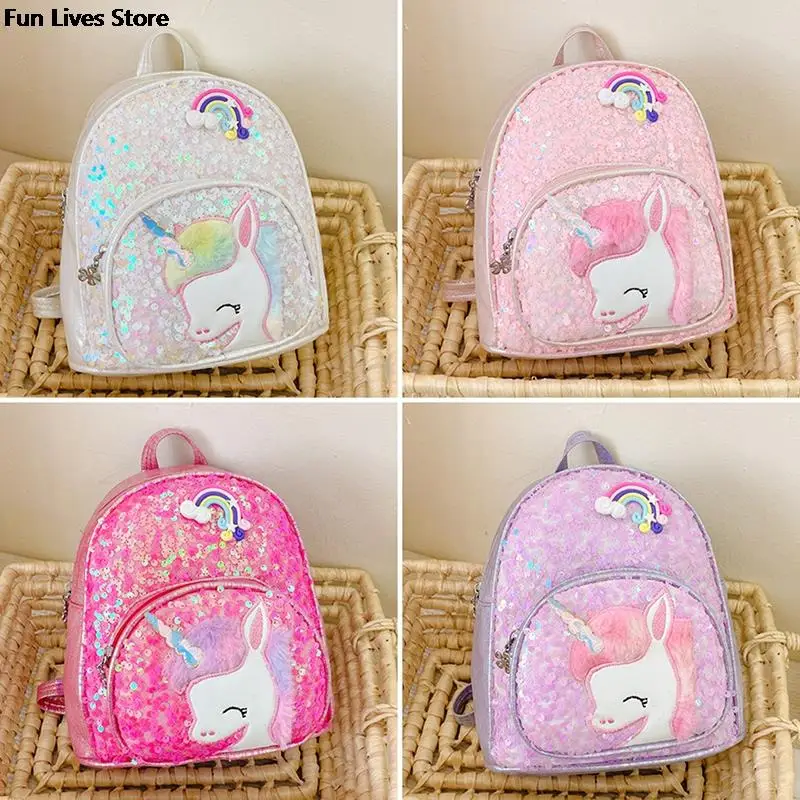 

Shining Schoolbags Princess Girls Backpack Bling Glitter Backpacks Kindergarten Sequins School Bag Children Unicorn Book Bags