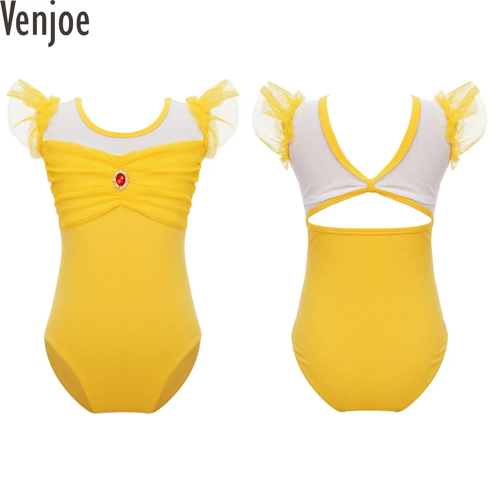 

Детское танцевальное балетное платье-пачка с рюшами и рукавами для девочек