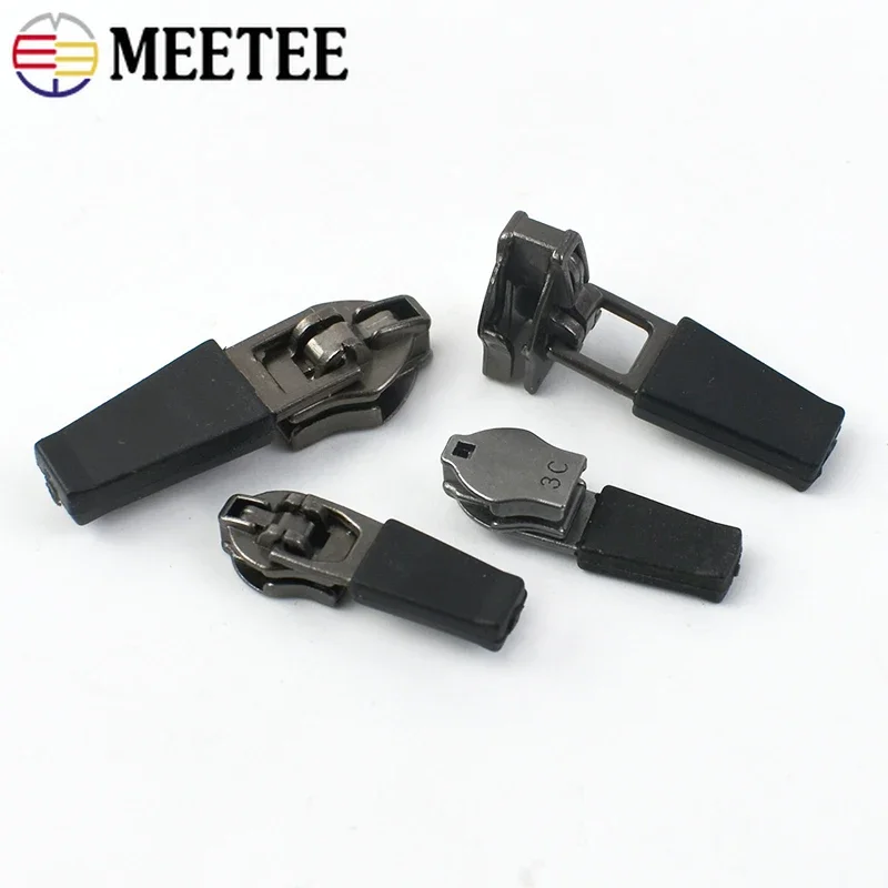 Meetee 10/20Pcs 3# 5# Waterproof Zipper Sliders Reverse Installation for  Invisible Nylon Zip Puller Head Bag Zippers Limiter - AliExpress