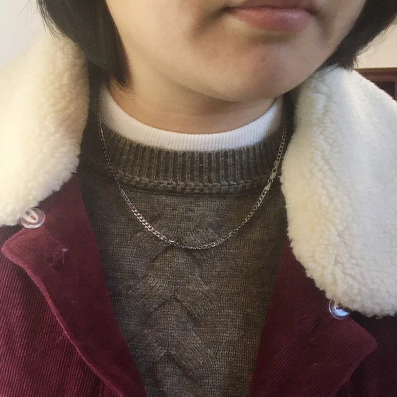  커브 체인 목걸이, 여성 소녀, 소년, 이탈리아, 남성 쥬얼리, 콜레 칼라, 시에라덴 콜리어, 45-60cm, 3mm