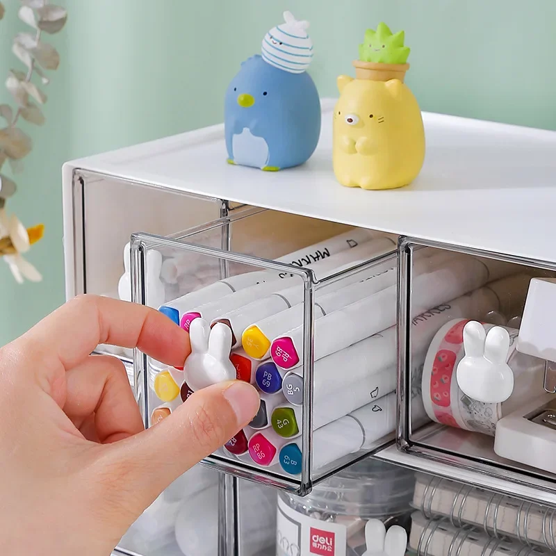 Desktop Storage Box Organizer Drawer Type Transparent Acrylic Desk Stationery Hand Account Storage Rack Desk Simple Pen Holder pen holder desktop storage box stationery organizer stationery storage box desktop storage kit