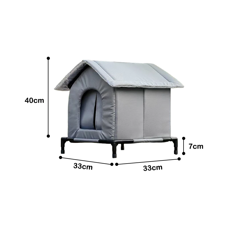 Outdoor Insulated Waterproof Cat Shelter with Moisture-Proof Base
