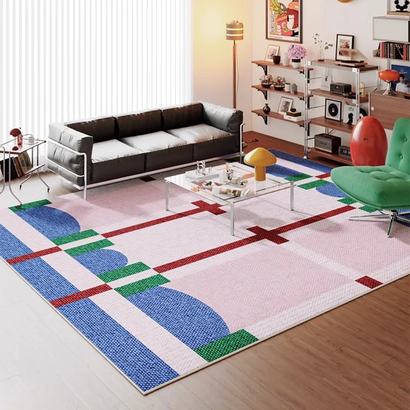 Fashion Living Room Carpet Large Area Purple Blue Contrast Striped Bedroom Rug Creative Art Home Decoration Coffee Table Mats 러그