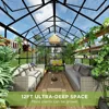 8x12x7.5 FT Polycarbonate Greenhouse Double Swing Doors 4 Vents 5.2FT Added Wall Height, Walk-in Large Aluminum Greenhouse 3