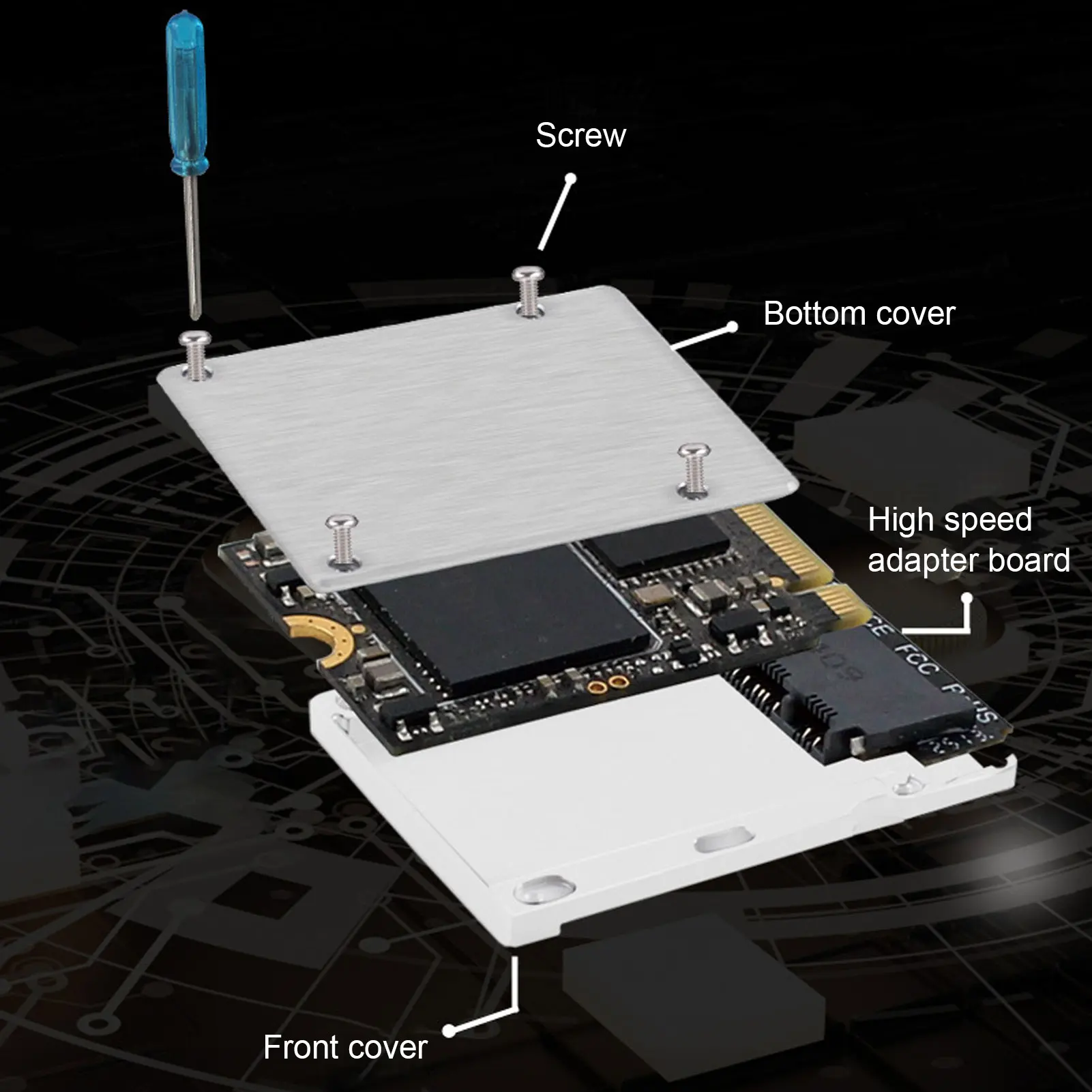 M.2 NVME 2230 - 타입 B 어댑터 (R3, R5, R5C, R1, R52 호환) 알루미늄 합금 32Gbps B NVME 2230 메모리 카드 케이스